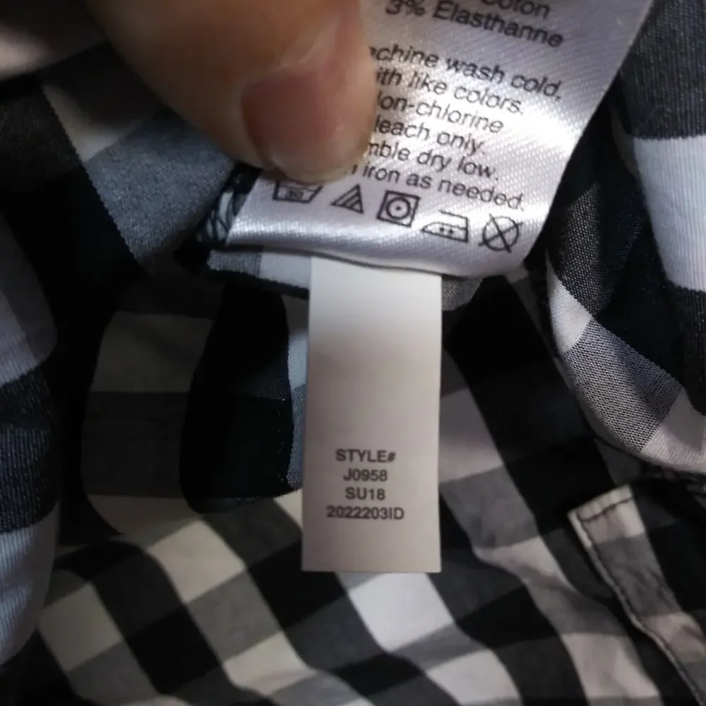 J. Crew Black White Gingham Tie-sleeve Dress Spring Cottage Core Size Small
